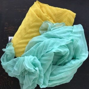 Canary yellow and mint scarves/sarongs